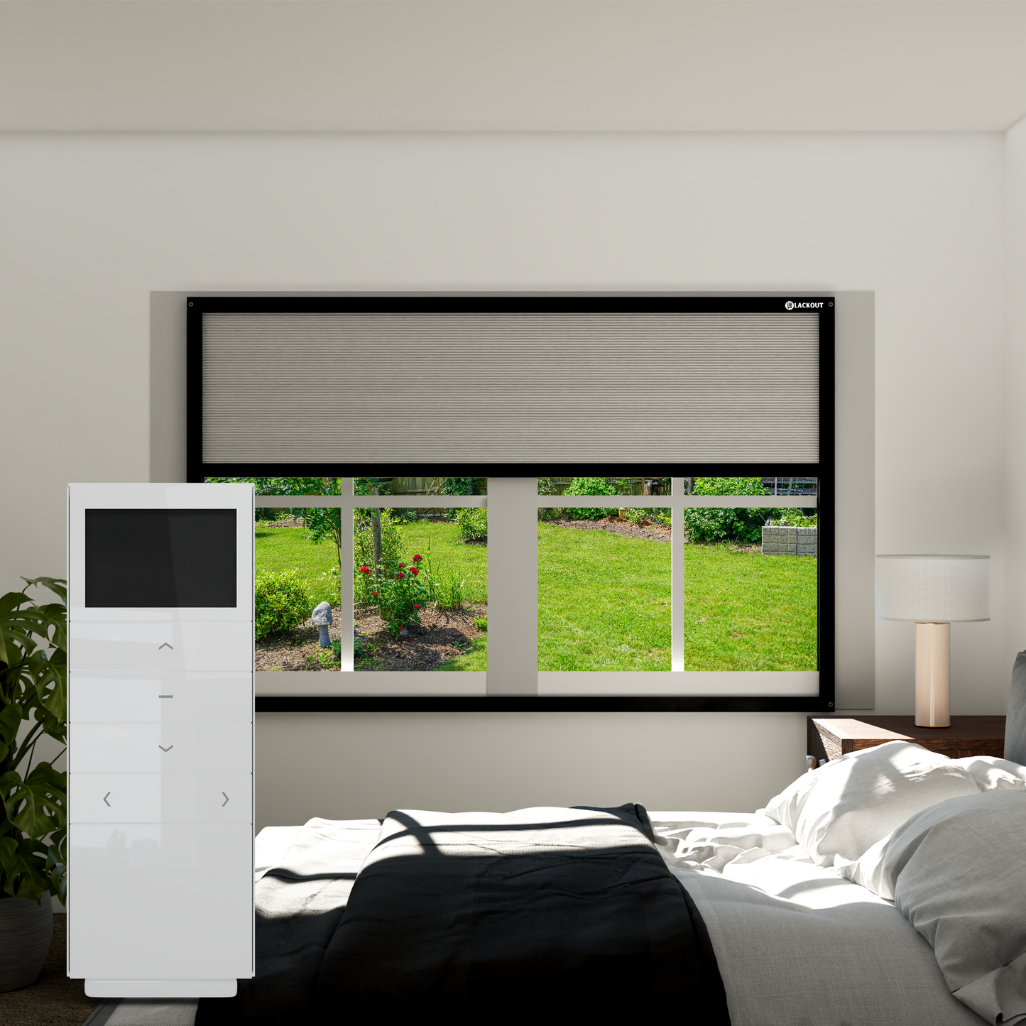 Motorized Non-Drill Blackout Shades